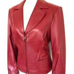 Classiques Entier Nordstrom Leather Zip Up Jacket Women’s Red Size M/L